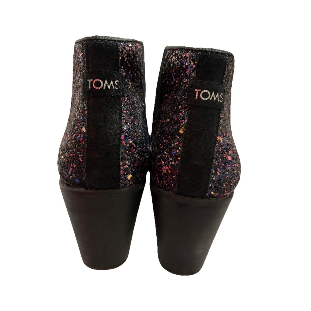 TOMS Hyde Multi Color Glitter Wedge  Womens Black Casual Boots Easter Grad Wedng - Picture 3 of 7
